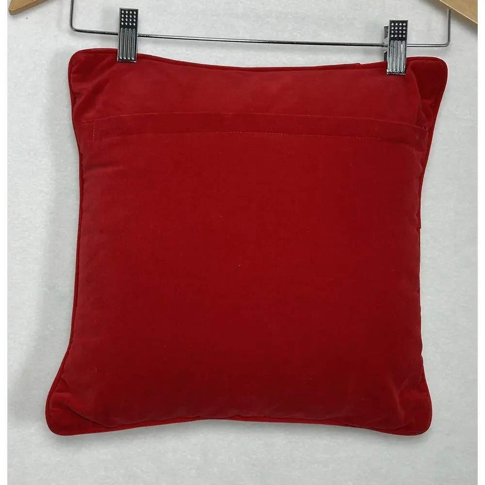 Steinwinder Needlepoint Wool Santa Checking List Pillow Cover 14